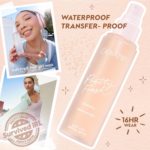 ColourPop Stone Cold Fox Eyeshadow Palette & Hydrating Setting Mist Bundle - 30-Pan Cool Matte & Metallic Shades