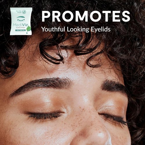 Tea Tree Eyelid Cleanser Wipes - Soothing Dry Eye Relief | 30 Single-Use Towelettes for Demodex Removal
