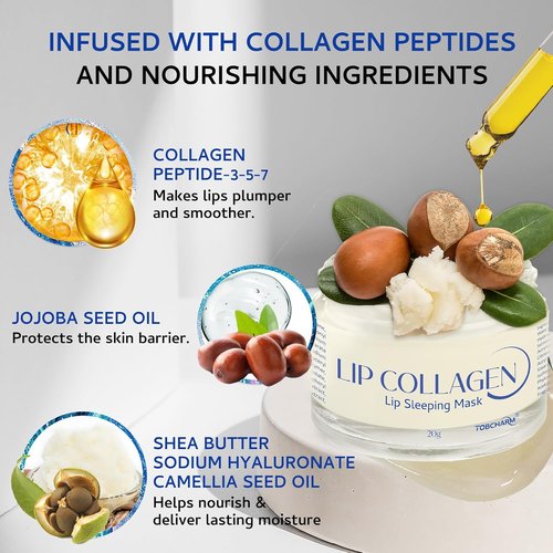 Skiennix Lip Sleeping Mask - Collagen-Infused Overnight Lip Plumper with Hyaluronic Acid | 20g for Smooth, Hydrated Lips