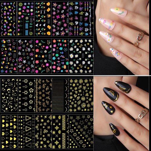 FANDAMEI Nail Art Brushes, Nail Art Kit with Nail Art Brush, Dotting Tools, Nail Rhinestones Pearls, Nail Charms and Gems, Nail Stickers for Women Decals, Nail Stand for Press on, Nail Design Kits