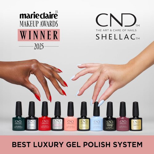 CND Shellac Gel Nail Polish - Long-Lasting Brown Color with Curve-Hugging Brush | 0.25 Fl Oz