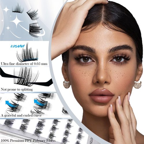 Lash Clusters Kit – 150H Waterproof Eyelash Extensions, Wispy Fluffy 8-16mm, Hypoallergenic for Sensitive Eyes, Korean PBT Fibers, DIY Cluster Lashes for Natural or Volume Look (Natural-(black box)