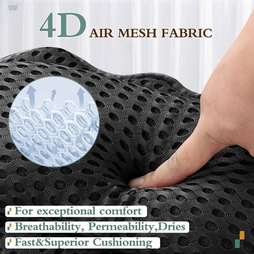 Bath Pillow RUVINCE Ergonomic Luxury Bathtub Pillow with Head,Neck, Shoulder and Back Support, 4D Bath Pillows for tub with 6 Powerful Suction Cups, Fits All Bathtub, Spa Tub, Hot Jacuzzi (Black)