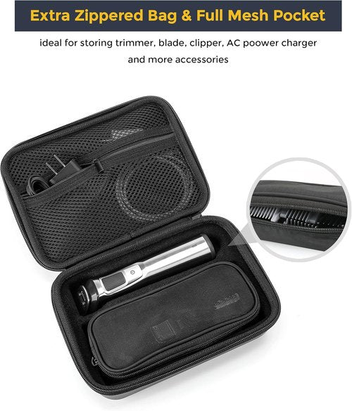 ProCase Hard Carrying Case for Norelco Multigroom Series 7000 - Black | Protects Men's Electric Trimmer & Attachments