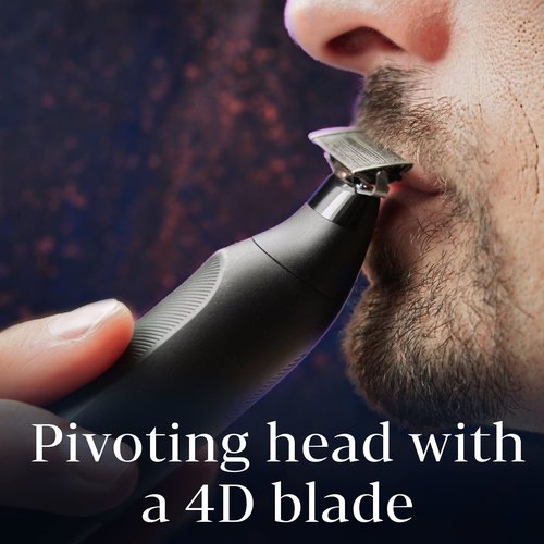 King C. Gillette All-in-One Styler Beard Trimmer Razor Refill with 4-Directional Metal Razor Blades, 1 Cartridge