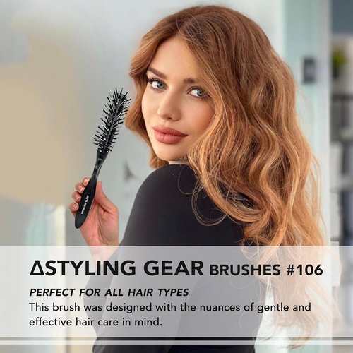 Styling Gear SG106 Hair Brush - 5 Row Slick Back Edge Teaser for Effortless Styling | Black