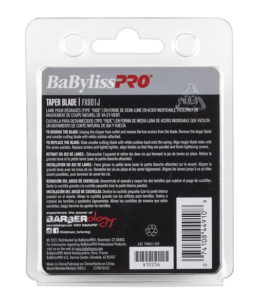 BaBylissPRO Replacement Taper Clipper Blades - Compatible with FX870, FX825 & FX673 | Durable 2-Hole Design