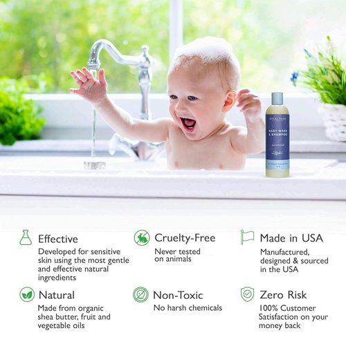 SoCal Suds & Company Baby Body Wash & Shampoo - Natural Lavender Formula for Sensitive Skin | 12oz Bottle