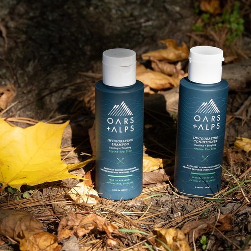 Oars + Alps Hair and Body Travel Kit for Men - Sulfate-Free Shampoo, Conditioner & Deodorant | TSA-Friendly Alpine Tea Tree Scent