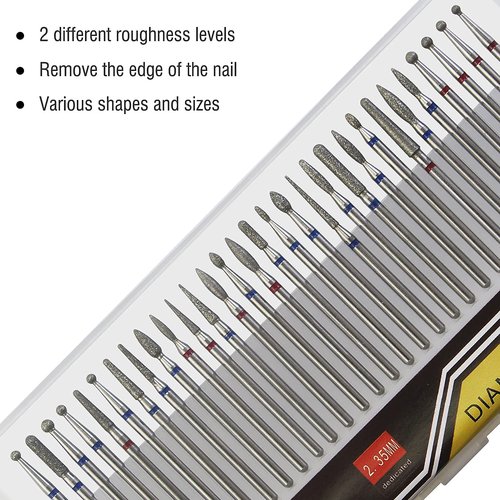 finibir Cuticle Bit for Nail Drill 30pcs,Professional Nail Drill apply to 332 Nail Drill,Cuticle Drill Bits can Exfoliate the Cuticle Easily, Quickly and Painlessly