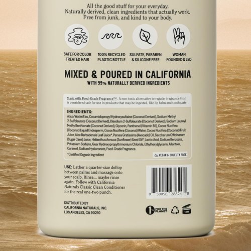 California Naturals Coconut Shampoo - Sulfate Free Scalp & Hair Care for All Hair Types | 20 fl oz