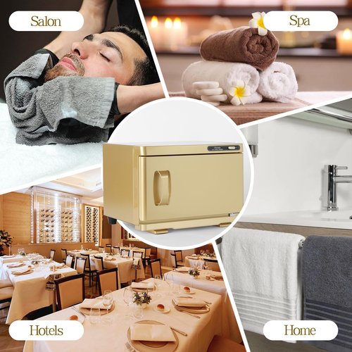Towel Warmer,Towel Steamer for Facial, Professional Spa Hot Towel Warmer 8L, Towel Warmer Cabinet, Towel Cabinet for Facial Caddy for Salon,Spa, Massage Use(Gold)