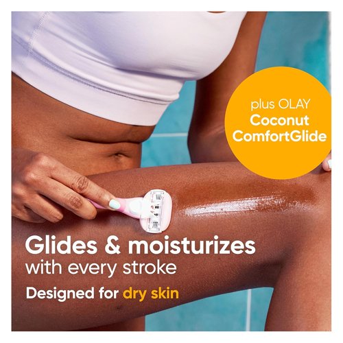Gillette Venus ComfortGlide Women's Razor Blade Refills - White Tea & Olay, 6 Count Total