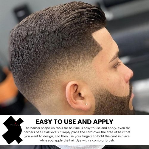 CHOISIE1 Line Me Up Barber Black Barber Enhancement Card, T Shape Hairline Shaping Tool Reusable Color Spray Edge Hair Liner Card for Precise Edge Beard Line Up Tools Cutting Guide Essentials for Men