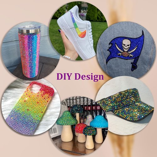 18000Pcs Resin Jelly Rhinestones for Bedazzling, Multicolor 3mm Flatback Rainbow Gems, Bedazzler Kit with 3Pcs 10ml B7000 Jewelry Glue for Crafts Crafting Book Shoes Nail Art