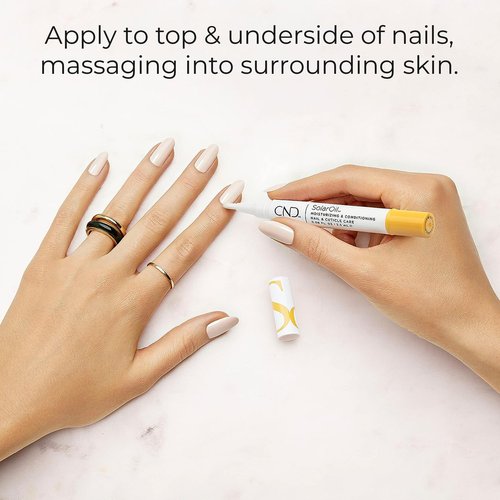 CND SolarOil Cuticle Oil,Natural Blend Of Jojoba,Vitamin E,Rice Bran and Sweet Almond Oils,Moisturizes and Conditions Skin,0.08 oz,(Pack of 2)