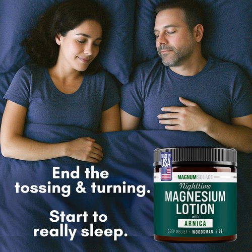 Nighttime Magnesium Lotion with Arnica – Soothing Relief & Relaxation, Highly Concentrated Magnesium for Muscles & Joints – Apply to Legs or Feet Before Bed – Skin-Friendly