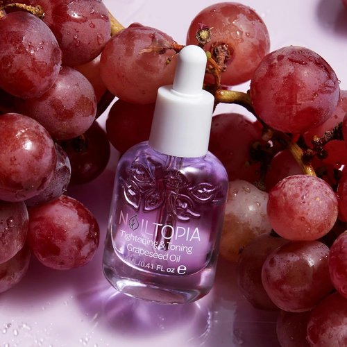 Nailtopia Grape Oil - Hydrating Cuticle Oil for Brightening & Tightening - Bio-Sourced Nail Care - 0.41 oz