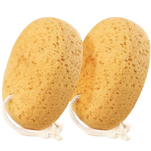 Azymi Bath Sponge, 2Pcs Large Shower Sponges for Women Men, Exfoliating Sponge Face Body Puff with Dense Foam for Gentle & Deep Cleansing, Ultra-Soft for Sensitive Dry Skin