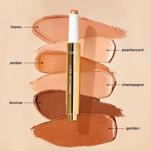 tarte maracuja juicy glow highlight – Highlighter with Vitamin E to Hydrate, Blur appearance for a Smooth Buildable & Luminous Radiant Finish, Vegan & Cruelty-Free, full size, pearlescent glow