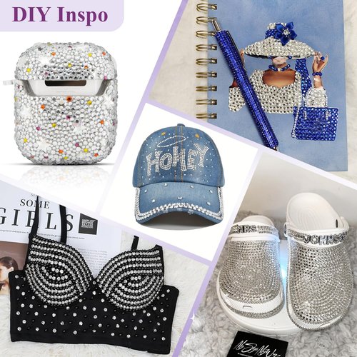 3000PCS SS16/4mm Crystal Rhinestones (Clear), Bedazzling Flatback Glass Rhinestones for Crafting DIY Nail Art Makeup Decoration, Gems Diomand Charms for Tumbler Shoes Clothing Mug