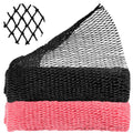 QOPAHI Knotted African Net Sponge, Stretchable African Exfoliating Net with Knots, African Wash Cloth Body Shower Scrubber Nylon Back Scrubber Bath Sponge, Stretch Length to 170cm(Black+Pink)