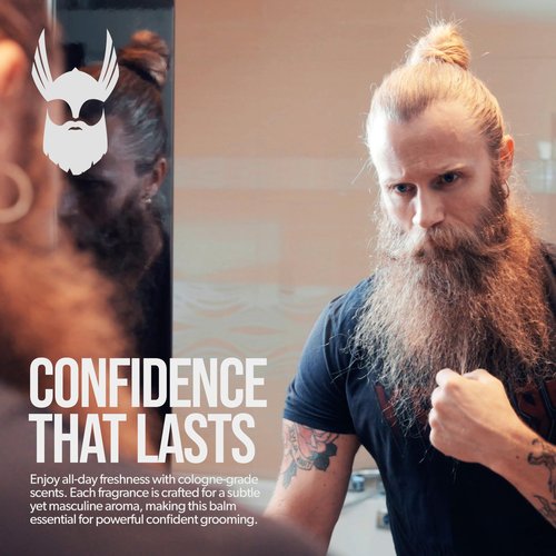 The Beard Struggle Warrior’s Beard Balm - Silver Collection, Viking Storm - Non-Greasy Low-Hold Formula, Luxurious Cologne-Grade Fragrances 100% Natural Ingredients - 50g / 1.76 US. oz.