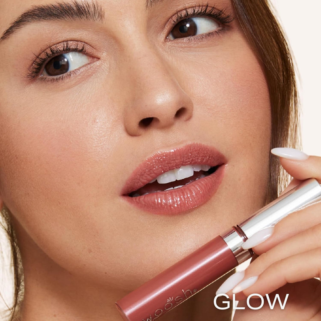 Woosh Beauty Spin-On Lip Gloss - Hydrating Hyaluronic Acid & Shea Butter, Vegan & Cruelty-Free, Glow Finish