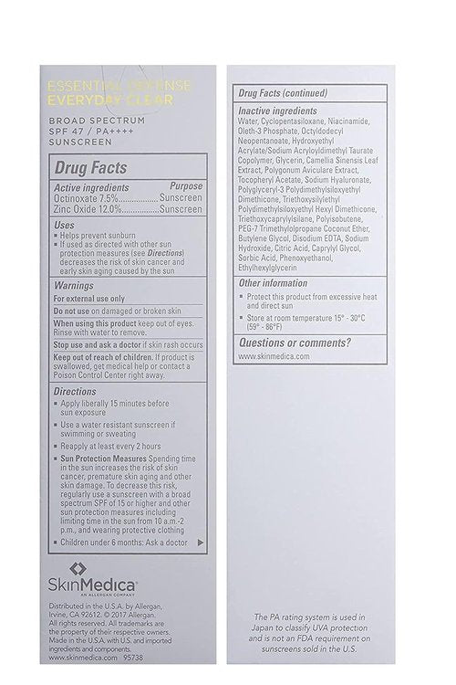 SkinMedica Essential Defense Mineral Shield SPF Sunscreen - Lightweight Facial Protection for Oily/Combination Skin, 1.85 Oz