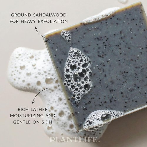 Plantlife Sandalwood Bar Soap - Moisturizing & Soothing Handcrafted Soap - 4oz Plant-Based Formula