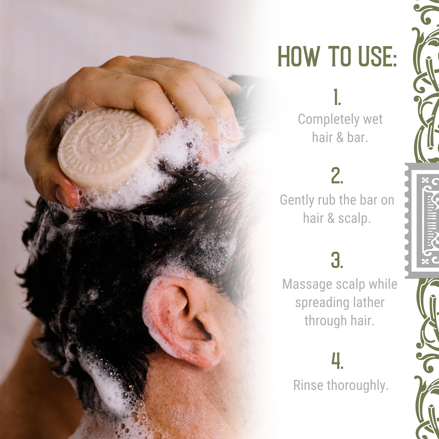 Viori Hamish & Co. Shampoo Bar - Citron & Ginger - Natural Men's Shampoo - Handcrafted with Islay Whiskey