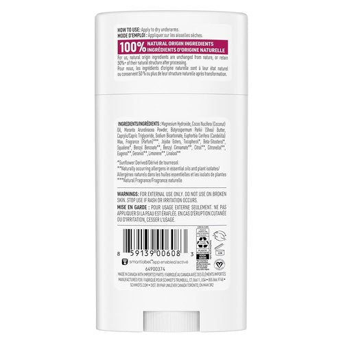 Schmidt's Vegan Deodorant - Aluminum-Free Rose & Vanilla | 24-Hour Odor Protection, 2.65 oz