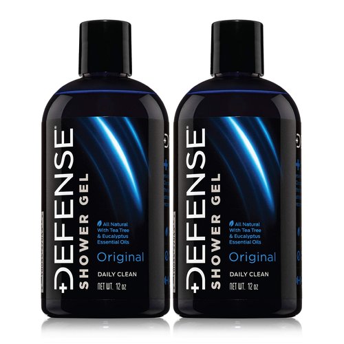 Defense Soap Tea Tree Body Wash | All Natural Organic Shower Soap for Athletes | Odor Control & Skin Fungal Protection for Sports, Post Workout & Recovery - 12 oz (Pack of 2)