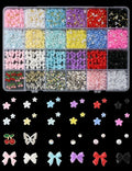 3D Nail Charms and Gems 6000 Pcs Charms for Nails Design Resin and Metal Cute Nail Art Charms Nail Flowers Bows Cherry Butterfly with Rhinestones and Pearls