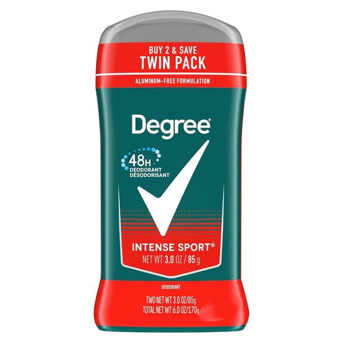 Degree Men Original Protection Deodorant - Intense Sport 48-Hour Odor Defense | 3 oz, 2 Count