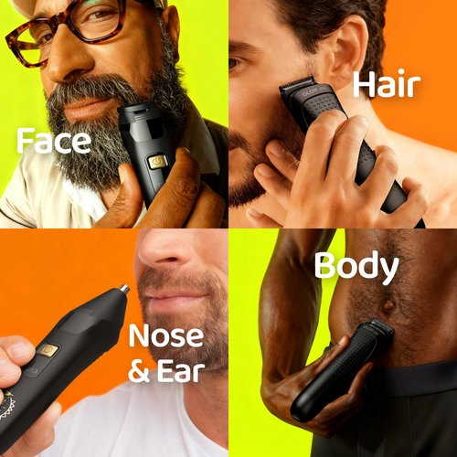 OLOV LITE Electric Beard Trimmer for Men,Nose Hair Trimmer & Men's Electric Razor 10-in-1 Grooming Kit Cordless Shaver Gift-Ready for Men(Black)