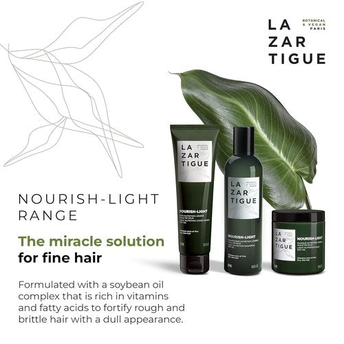Lazartigue Nourish Light Shampoo - Soy Oil Enriched for Lightweight Nourishment | Vegan & Sulfate Free, 8.4 Fl Oz