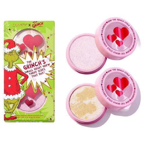 ColourPop x The Grinch Super Shock Highlighter Makeup Kit - Vegan & Cruelty-Free Holiday Gift Set (2 Count)