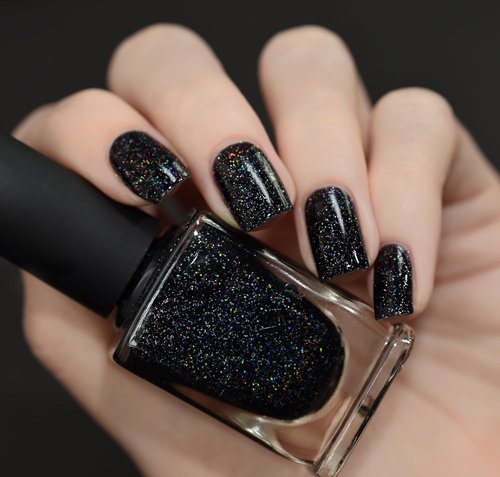 ILNP Cityscape - True Black Holographic Jelly Nail Polish | Long-Lasting, Chip Resistant, 12ml