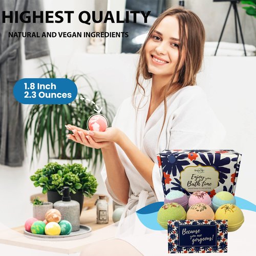 Bath Bombs for Women Gift Set - 24 Natural & Organic Bath Bombs with Essential Oils & Moisturizing Shea Butter, Spa Birthday Gift, Selfcare Gifts, Easter Basket Essentials for Teens, Girls, Women