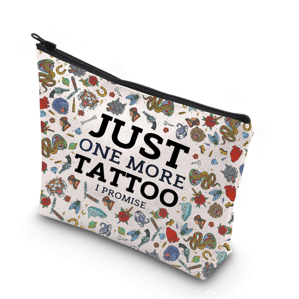 WCGXKO Tattoo Lover Gift Tattoo Artists Gift Just One More Tattoo I Promise Zipper Pouch Makeup Bag (MORE TATTOO)
