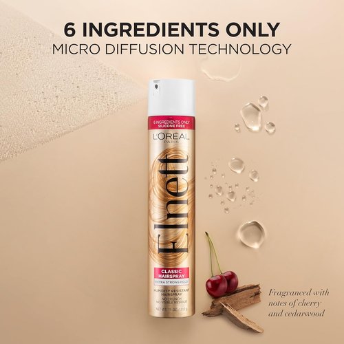 L'Oreal Paris Elnett Satin Hairspray - Extra Strong Hold for Color Treated Hair | 11 oz