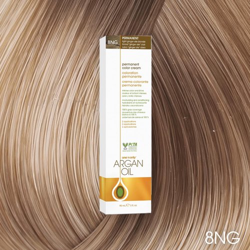One N' Only Permanent Hair Color - Argan Oil Infused Dye for Rich Gray Coverage - 7GM Medium Cream Soda Blonde (3 oz)