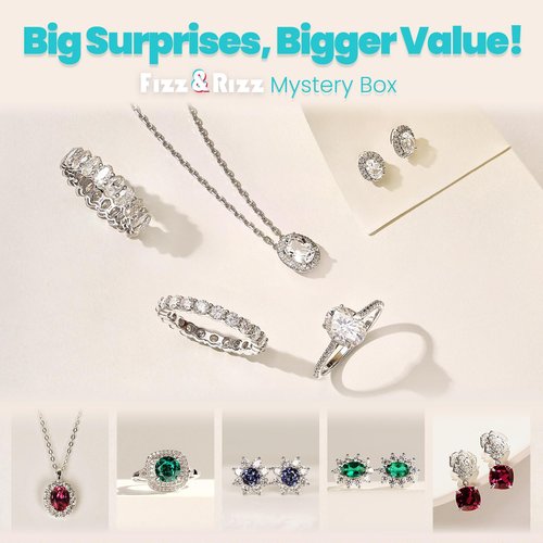 Fizz & Rizz Jewelry Mystery Bath Bomb:Surprise Rings,Necklaces, Earrings,Bracelets and Chance to Reveal High-Value Jewelry Bath Bomb Perfect Gifts for Various Occasions