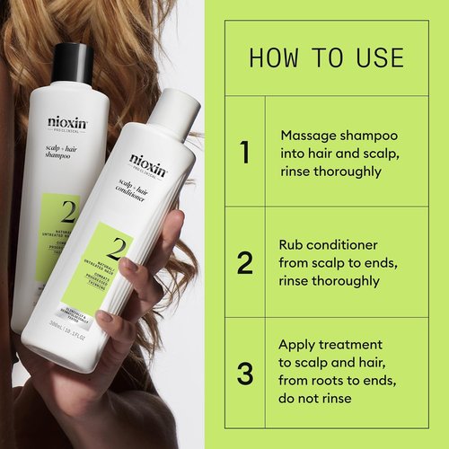 NIOXIN Scalp & Hair Thickening System Kits - Strengthen Natural, Colored & Damaged Hair | 1 Month Supply with Niacinamide & Biotin