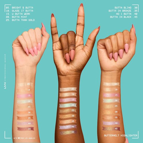 NYX Professional Makeup Buttermelt Highlighter - Long-Lasting, High Impact Glow | Holographic Lavender, 40 No 1 Butta