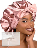 Skiennix Silk Satin Bonnet Hair Wrap - Adjustable Double Layer Night Cover for Curly Hair
