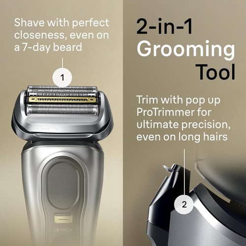 Braun Electric Razor - Series 9 Pro 9477cc Waterproof Foil Shaver | Wet & Dry Shave with Charging Case