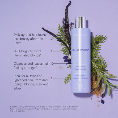 MONAT Violet Lights Anti-Brass Shampoo – Subtly Illuminates Hair – Advanced Toning Formula – Vibrant & Manageable Results – Gentle Cleansing for Radiant Locks – Enriched with REJUVENIQE®