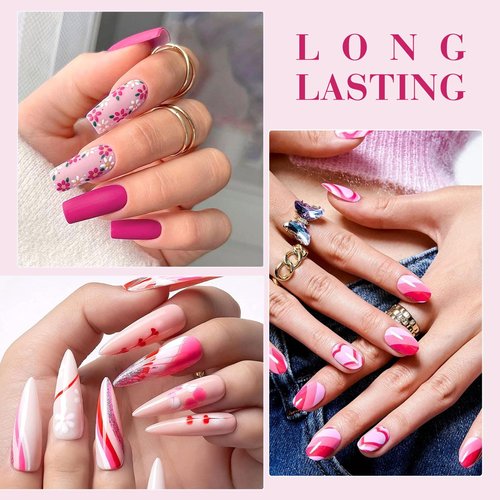 CANNI Pink Gel Nail Polish Set – 6 Soft Rose & Light Pink Colors, 9ML Each, Soak-Off UV LED Gel for Nail Art Design, DIY or Salon Manicure for Women